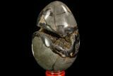 Septarian Dragon Egg Geode - Black Crystals #109964-3
